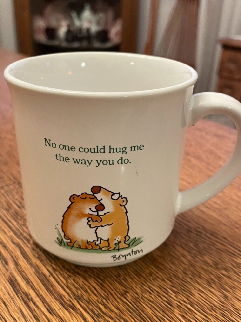 Vintage No One Could Hug Me The Way You Do Coffee Cup Mug Boynton 12 ounces